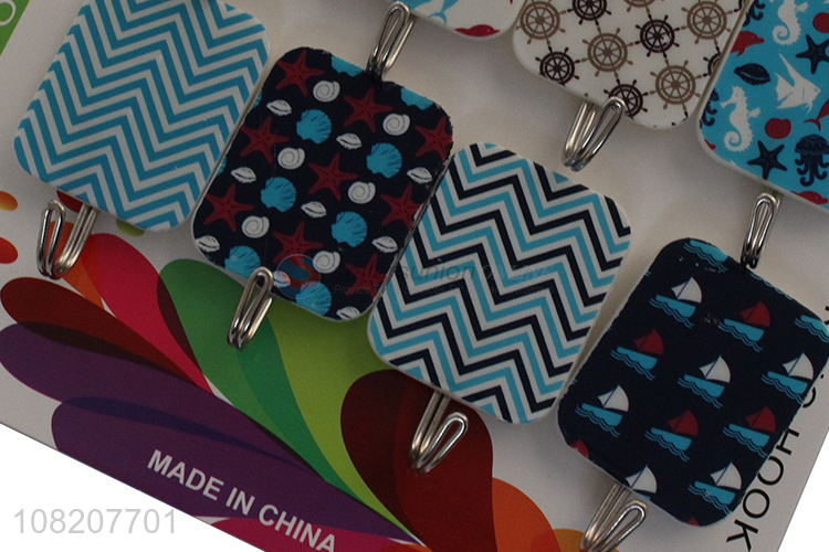 New design colourful household sticky hooks for bathroom
