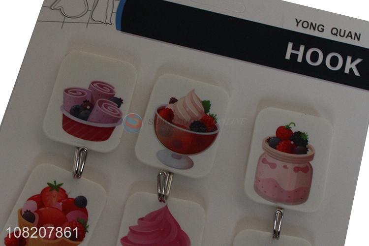 Hot selling cake pattern fashion sticky hooks for hanger