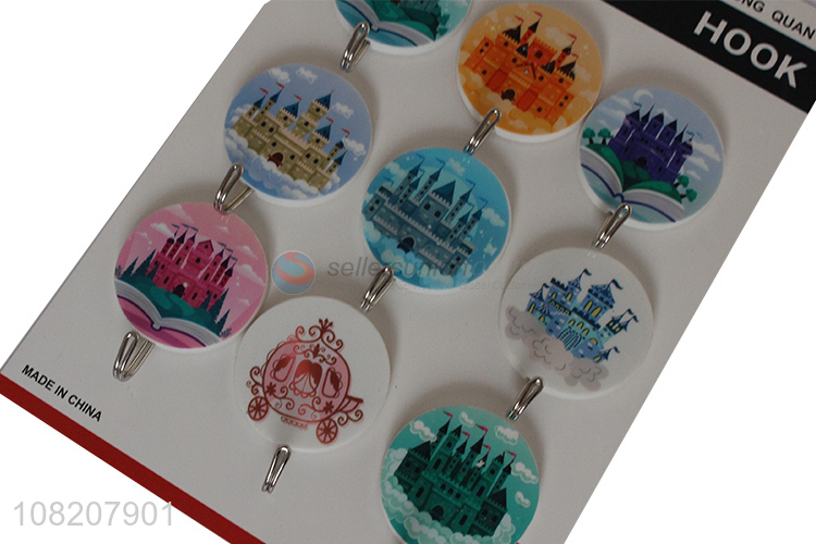 Latest design round household wall mounted sticky hooks