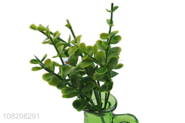 Hot sale artificial plant in glass vase for wedding party decoration