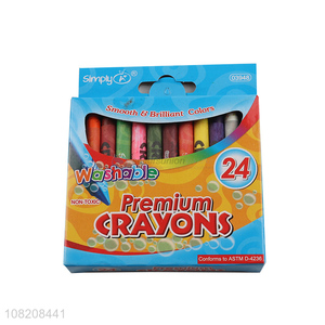 Hot sale 24 colors non-toxic washable scented crayons for toddler