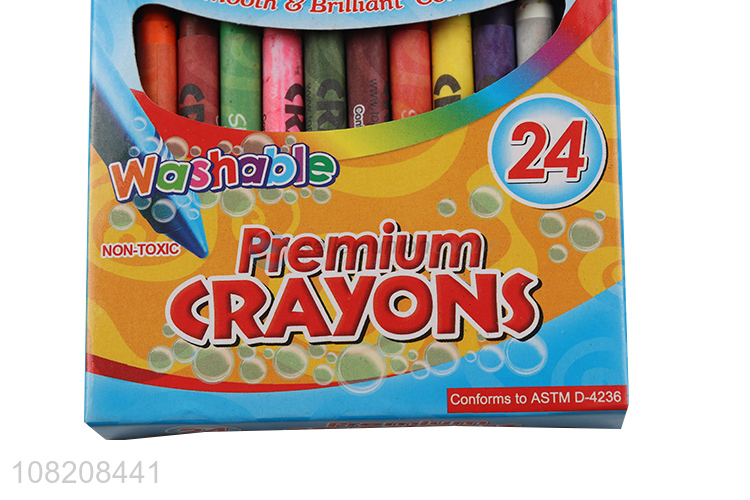 Hot sale 24 colors non-toxic washable scented crayons for toddler