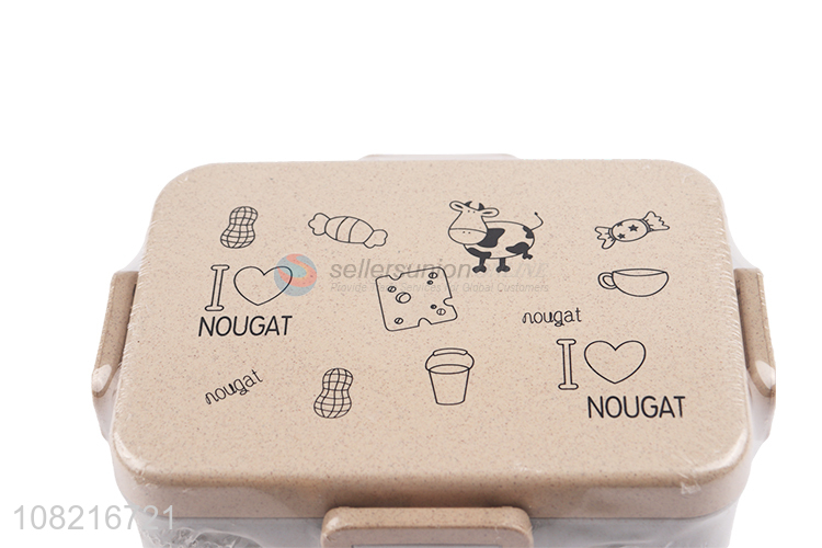 China supplier reusable wheat straw lunch box cartoon plastic bento box