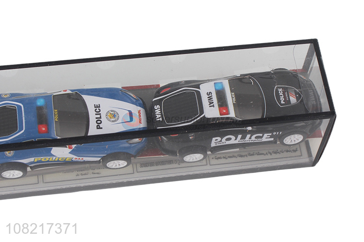 Good selling 12pieces cool design mini police car model toys