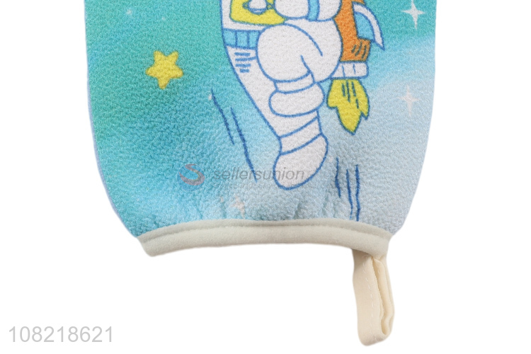 Top products cartoon printed shower bath gloves for exfoliating