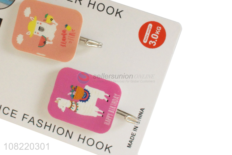 High quality cartoon plastic sticky hooks stick on wall hooks