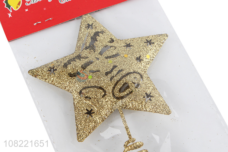 Wholesale Glitter Hollow Star For Christmas Tree Decoration