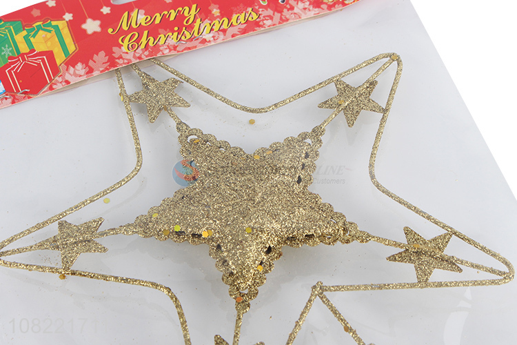 Good Sale Metal Five-Pointed Star Christmas Tree Top Star