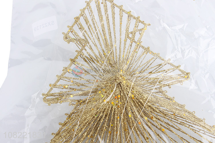 Custom Golden Christmas Tree Shape Christmas Decoration With Light