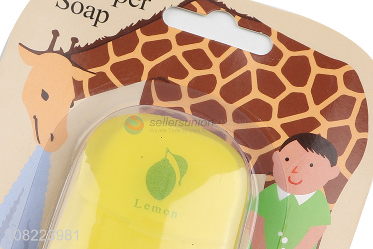 Popular products disposable boxed lemon paper soap