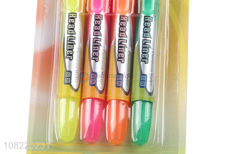 High Quality 4 Pieces Fluorescent Marker Pen Set For Sale