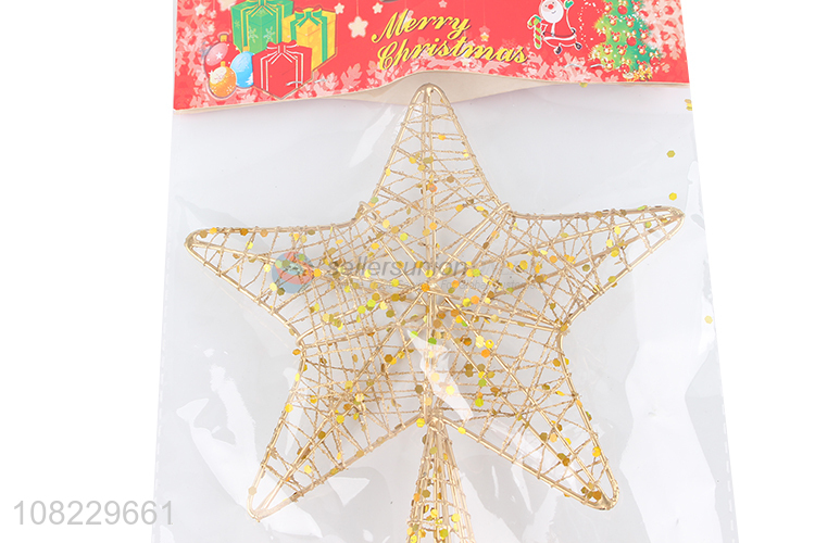 New arrival metal wire Christmas tree topper star ornaments