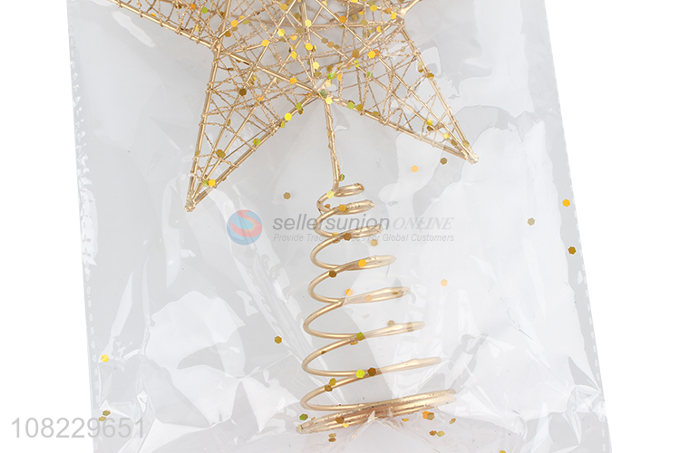 Wholesale gold Christmas tree topper star Xmas tree decorations