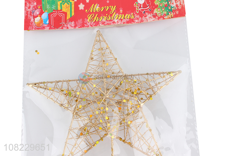 Wholesale gold Christmas tree topper star Xmas tree decorations