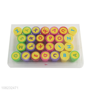 High quality round shape 26 alphabet stamps with slef-inking