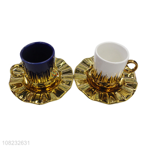 Yiwu market luxury ceramic cup and saucer set wedding birthday gift