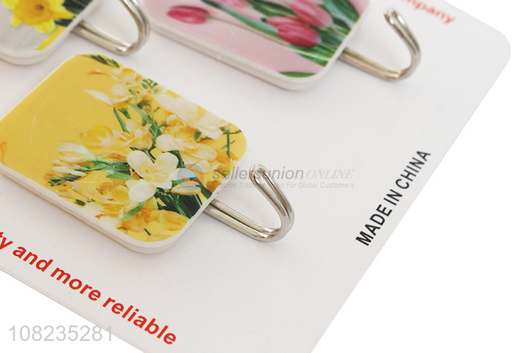 Wholesale 3 Pieces Flower Pattern Sticky Hooks Set