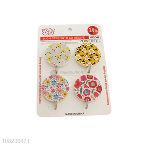 Best Selling 4 Pieces Round Sticky Hooks Strong Adhesive Hook