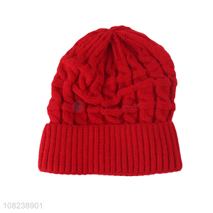 China supplier women winter warm beanies ladies cuffed knitted hat