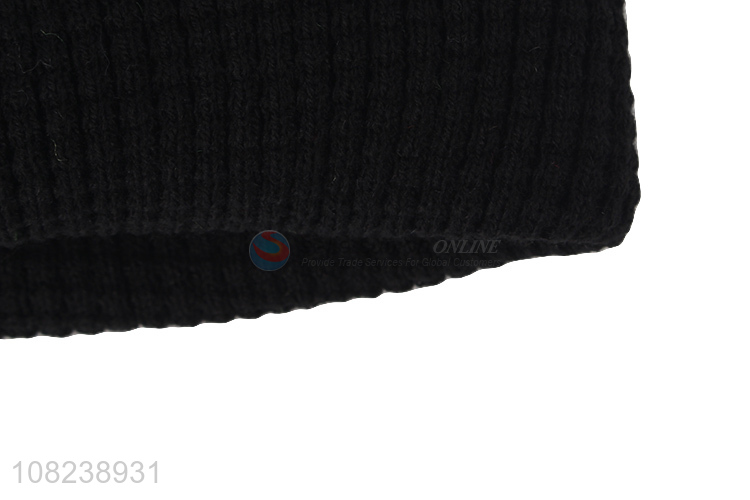 High quality trendy striped knitted hat cuffed beanie for men women