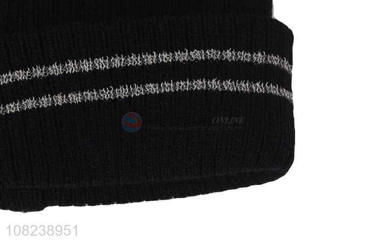 Factory wholesale women cuffed beanie hat men knitted ski skull cap