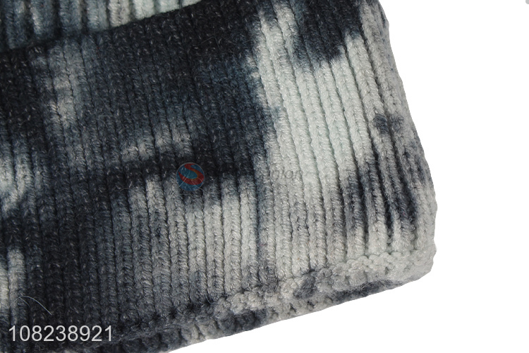 New product men women tie-dyed knitted beanies unisex winter hats