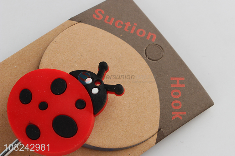 Best selling cartoon ladybird suction cup hook wall hanging hooks