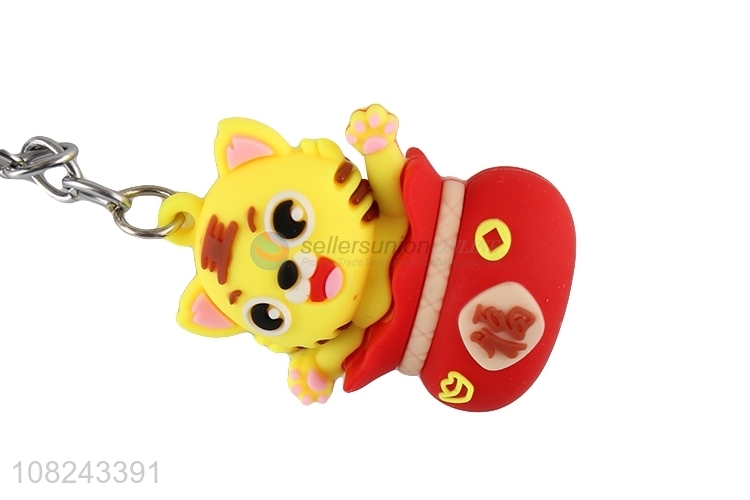 Hot selling kawaii 3D soft pvc cartoon key chain keychain keyring