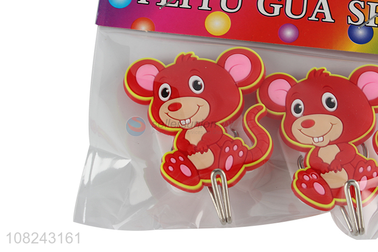 Good quality 2 pieces powerful plastic sticky hooks cartoon towel hooks
