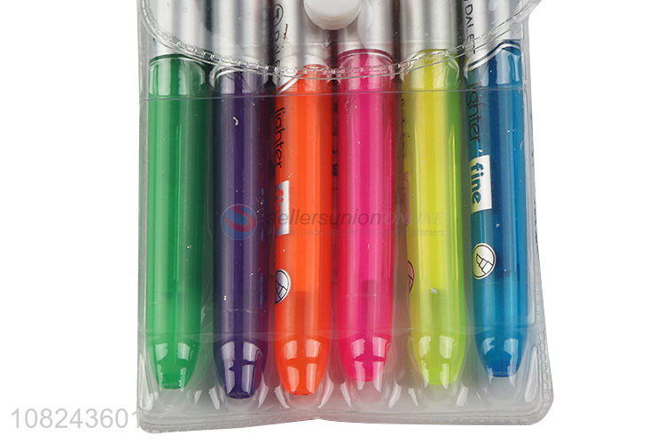 Wholesale 6 Pieces Highlighters Fluorescent Pen Set