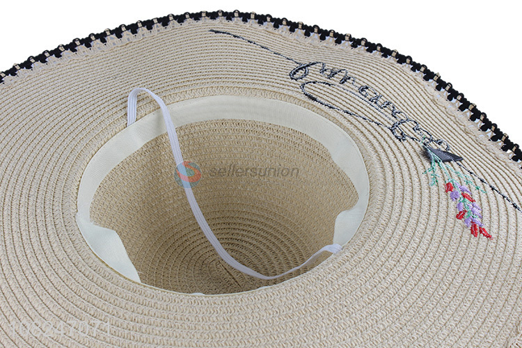 Yiwu direct sale woven straw hat fashion outdoor sunhat