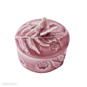 Good price ceramic women tabletop decoration jewelry box