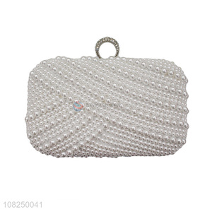 China wholesale fashion pearls decoration evening clutch bags