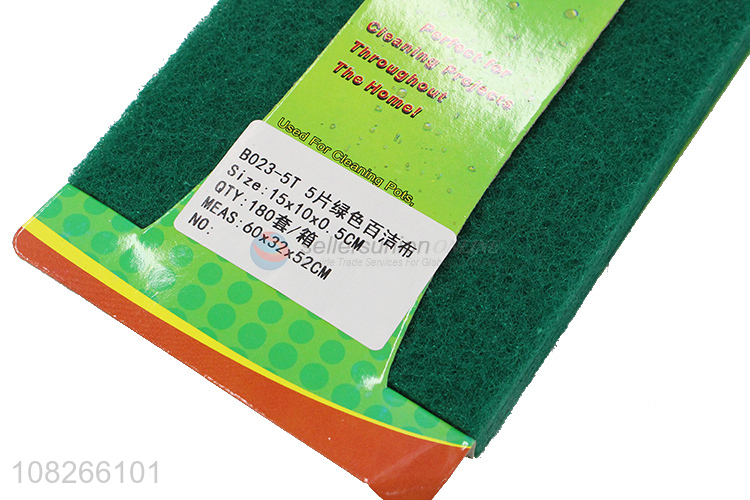 Good Price 5 Pieces Green Scouring Pad Best Kitchen Scrubber