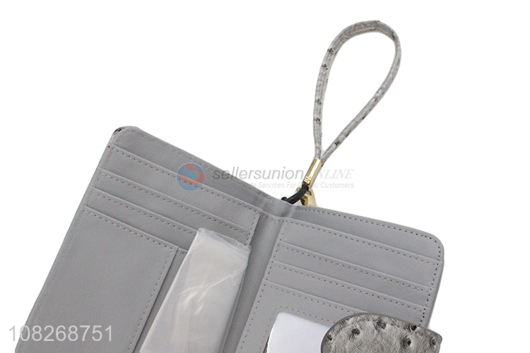 China supplier embossed crocodile leather wallet card holder wristlet