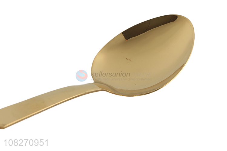 China supplier golden stainless steel dinner spoon for kitchen