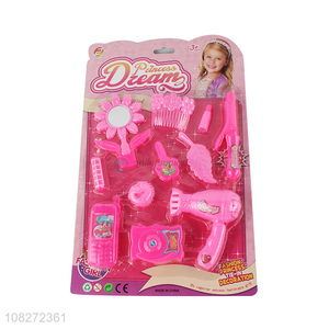 Cheap price pink plastic girls pretend play set toys