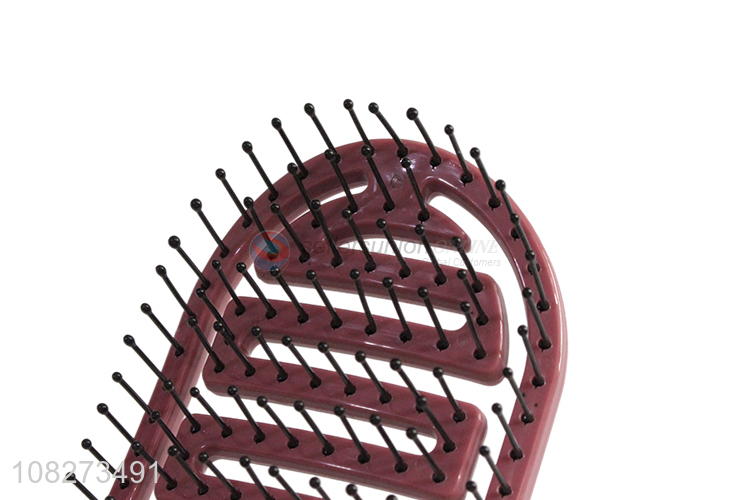 Factory supply plastic handle nylon hair comb for curly hair