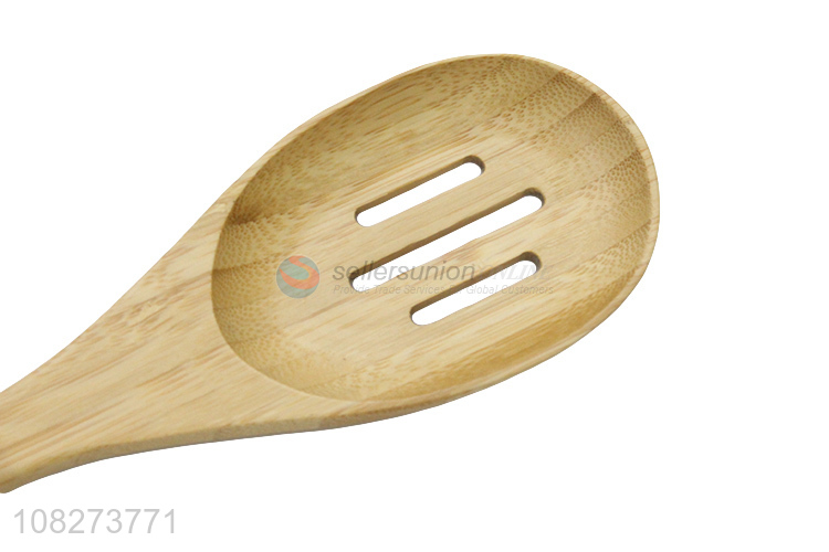 Good quality eco-friendly healthy slotted cooking spoon bamboo spoon