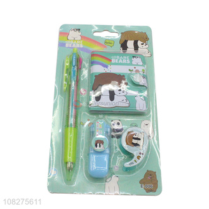 Cartoon Animal Pattern Mini Notebook With Pen Set