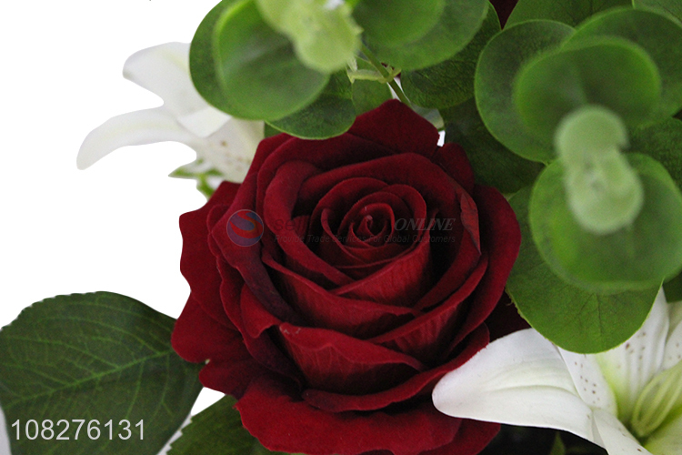 Yiwu market ceramic vase artificial flowers fake flowers for office decor