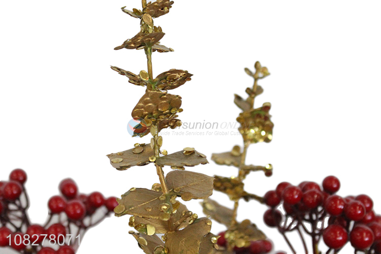 Wholesale artificial red fruit ornament living room bonsai