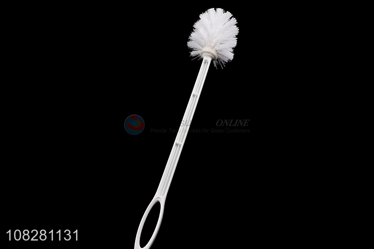 Factory wholesale white plastic household toilet brush with handle