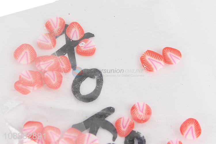 Newest Simulation Strawberry Slices Crystal Mud Filler Nail Decals