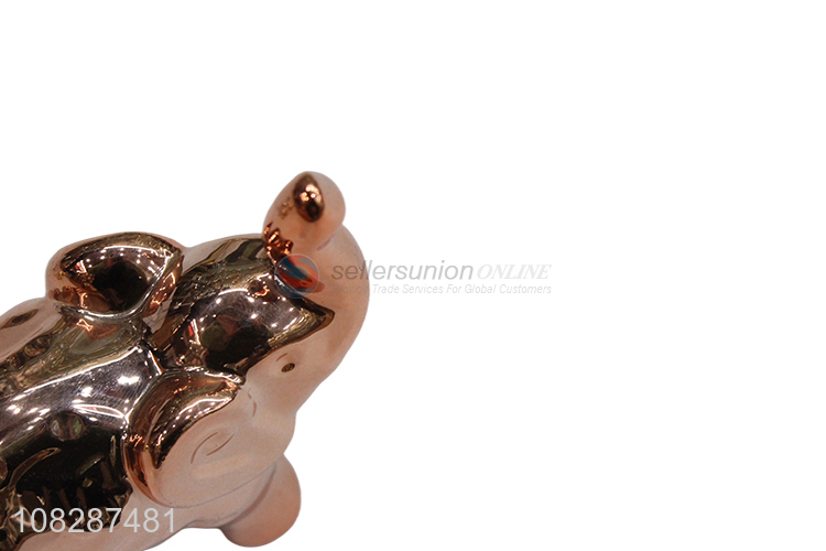 New arrival ceramic elephant figurines metallic ceramic decoration