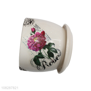 Online wholesale flower printed ceramic flower pot