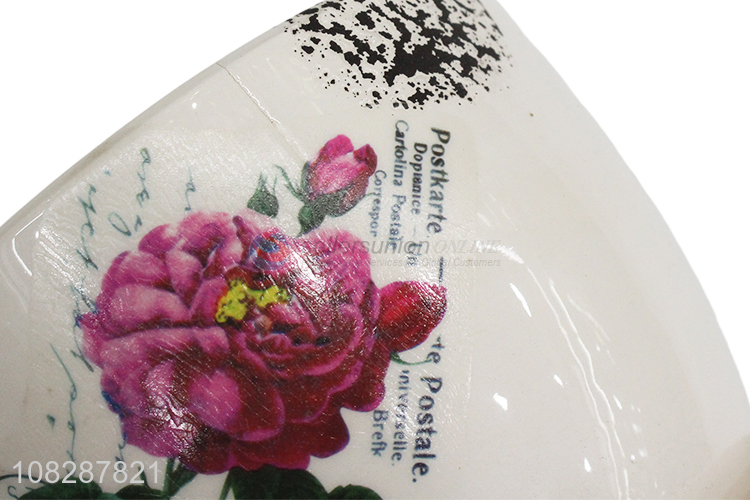 Online wholesale flower printed ceramic flower pot