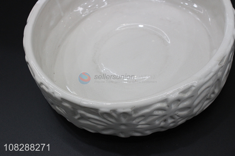 Good quality white ceramic pots set for flower and plants