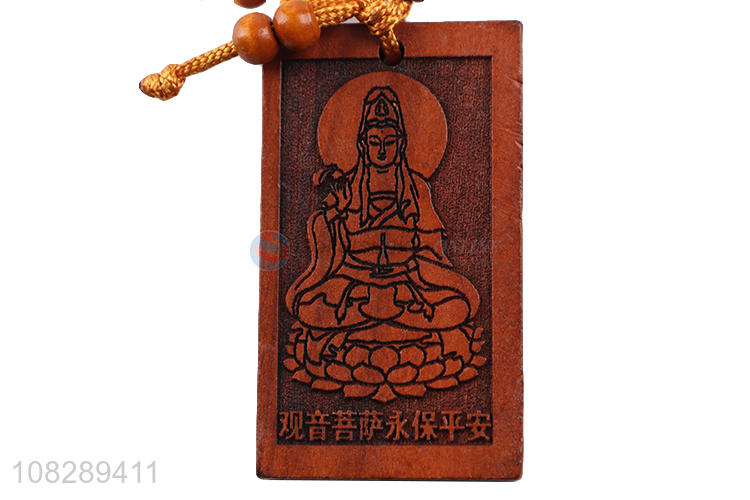 New products rectangle wood carved keychain for bags pendant