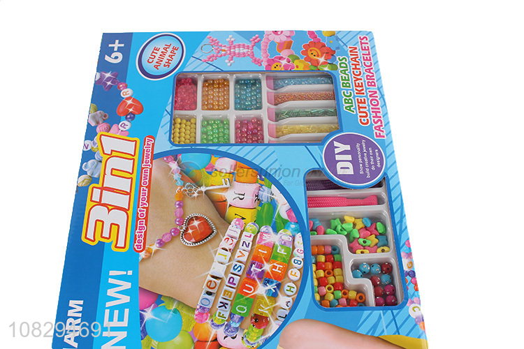 Wholesale colorful beads DIY jewelry bracelet keychain making kit